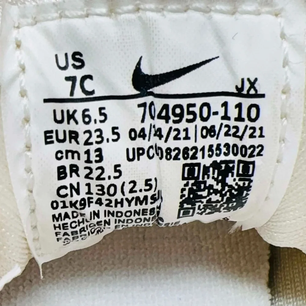 Nike Air Huarache Run Sneakers Toddler 7C White Sail Triple White Shoes 704950-1